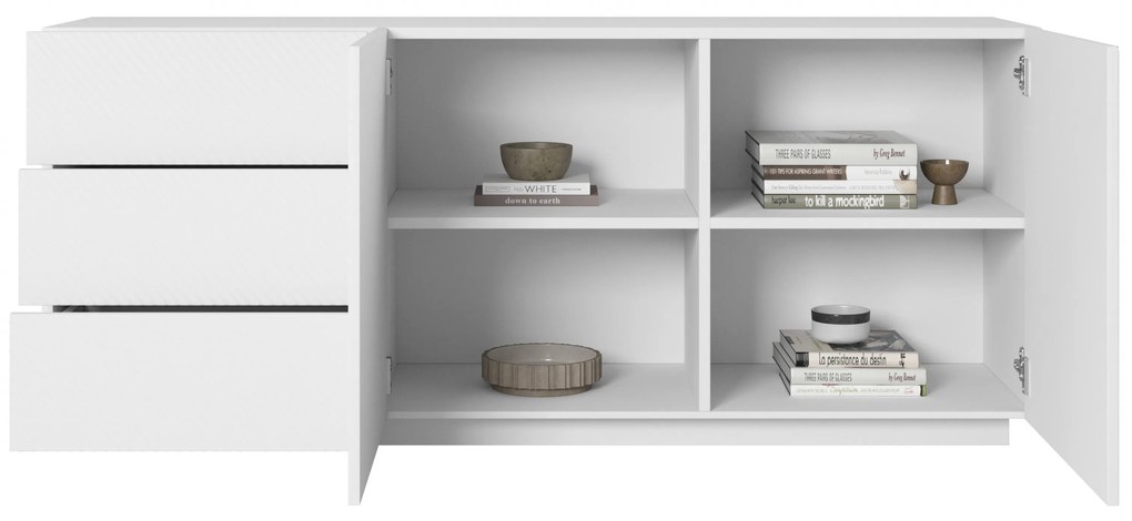 Asha fiókos komód 167 cm - matt fehér