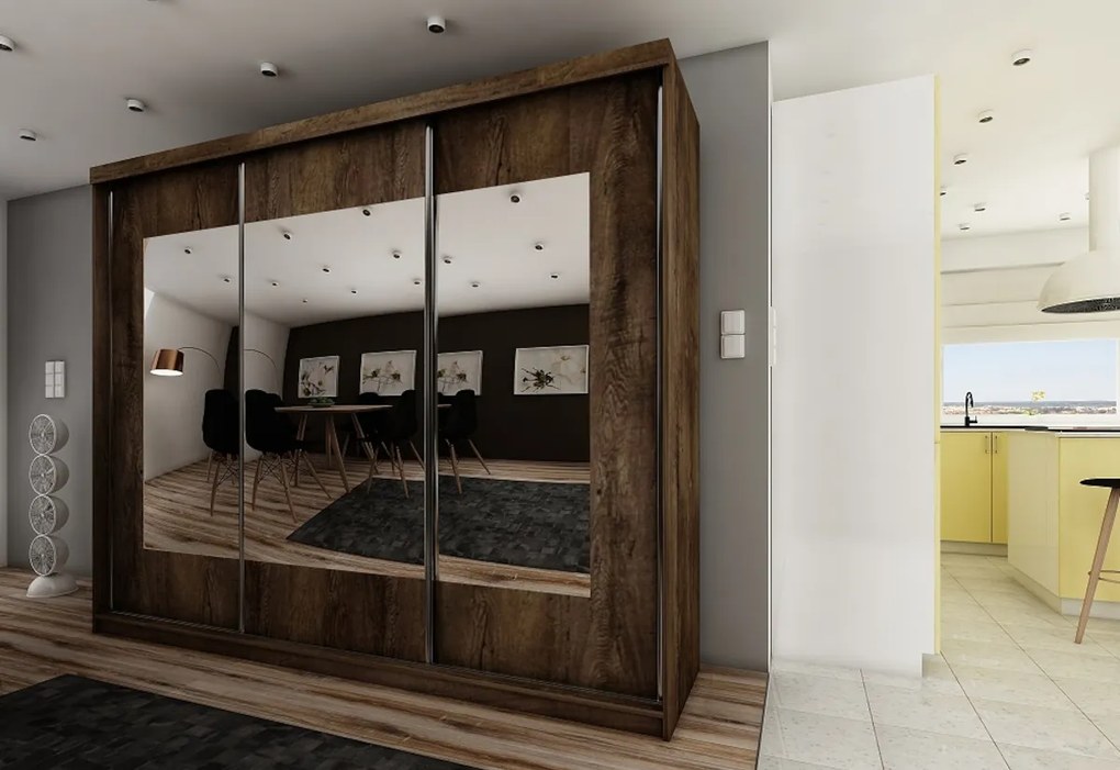 AFILA 150 ruhásszekrény, 150x200x62, sötét hamu