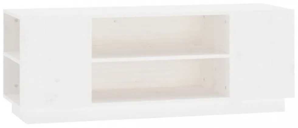 fehér tömör fenyőfa TV-szekrény 110 x 35 x 40,5 cm