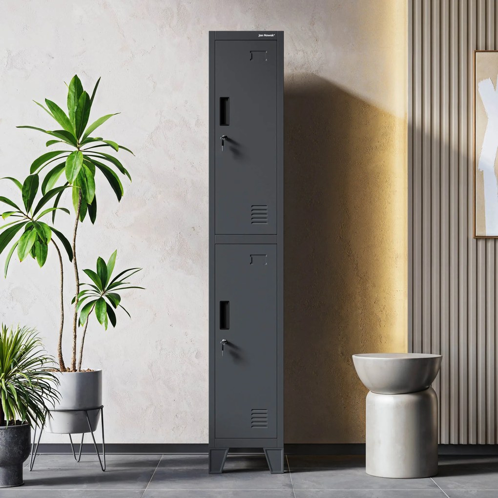 Szociális öltözőszekrény antracit BARTEK 1 Plus 292 x 1720 x 450 mm