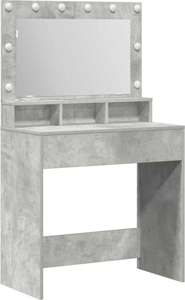 vidaXL Öltözködőasztal Beton Szürke 75,5 x 41 x 135 cm Faanyag