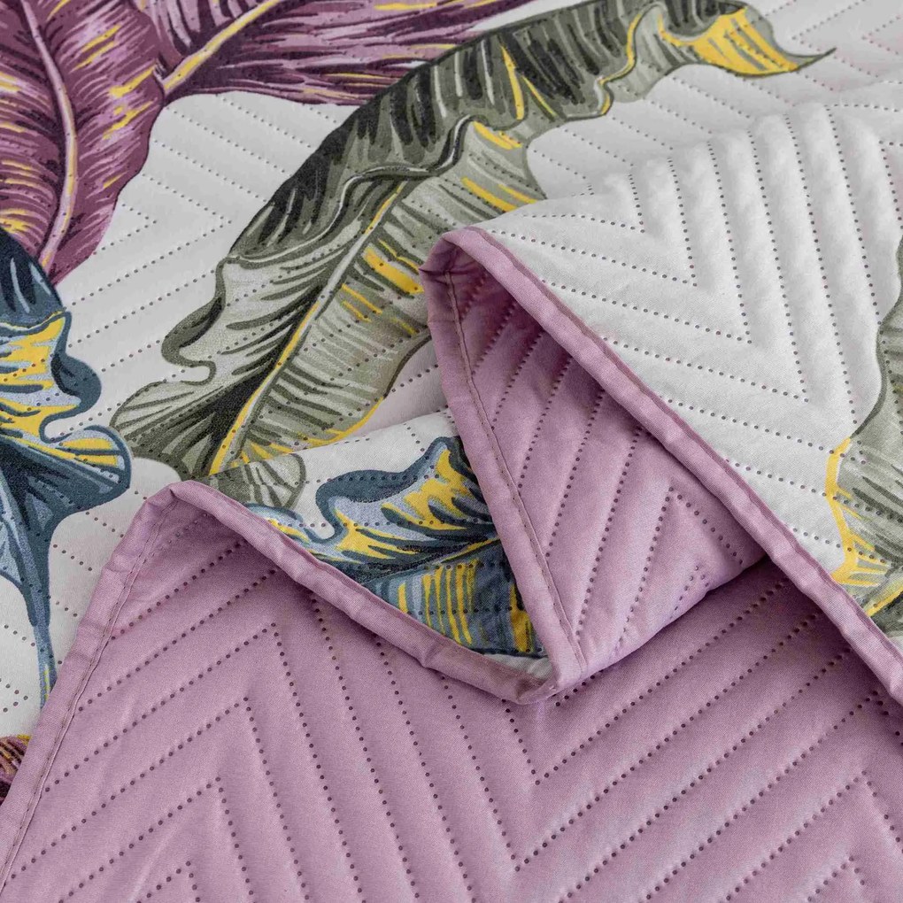 Ágytakaró TROPIC fehér / rózsaszín Méret: 220 x 240 cm