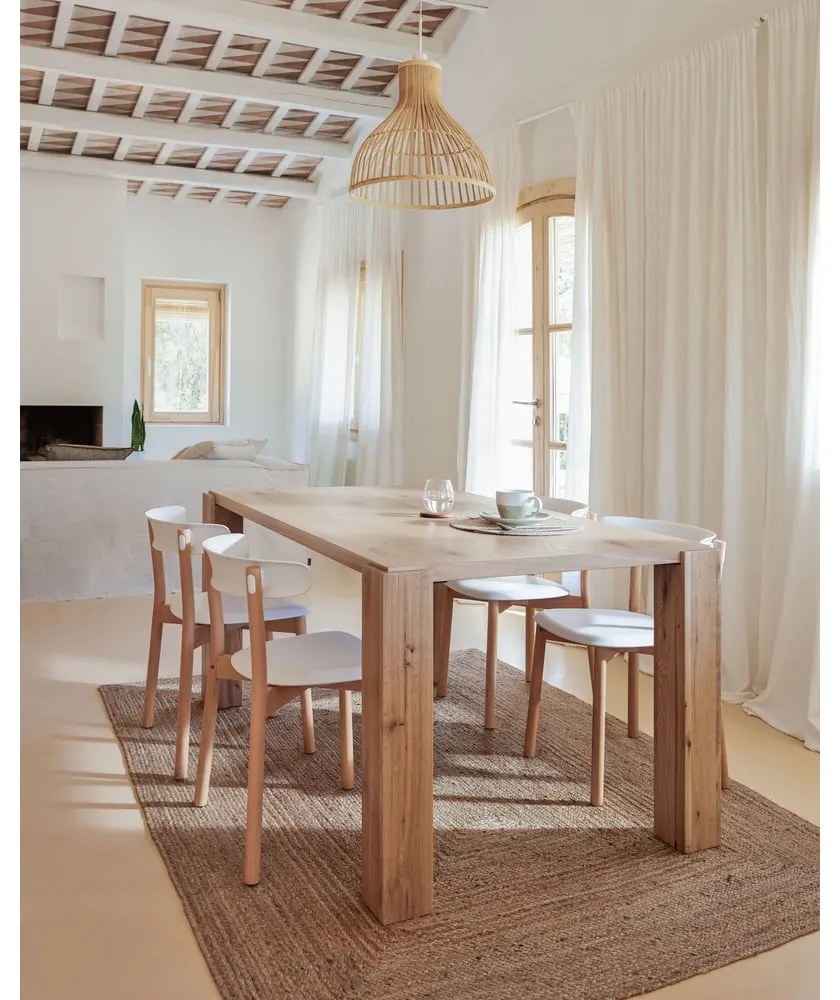 Étkezőasztal tölgyfa dekorral 90x160 cm Deyanira – Kave Home