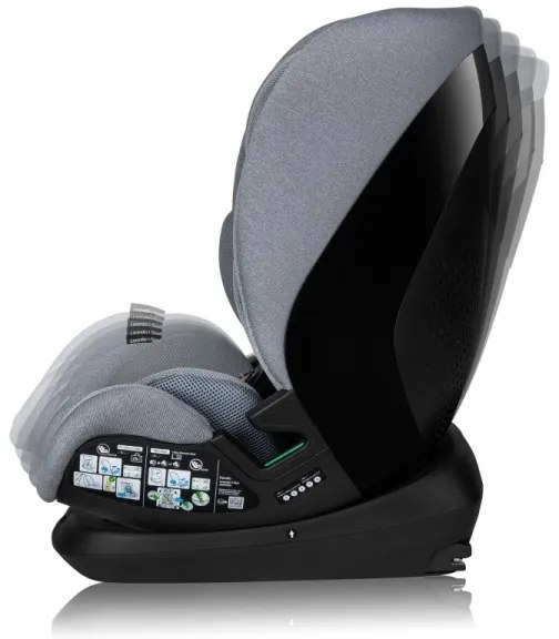 Lionelo - Forgatható autós gyerekülés alappal LAVENDER i-Size 76-150 cm Grey Stone