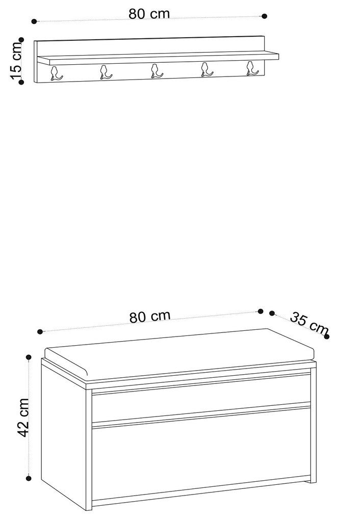 Előszobafal Boby - Carrara Marble