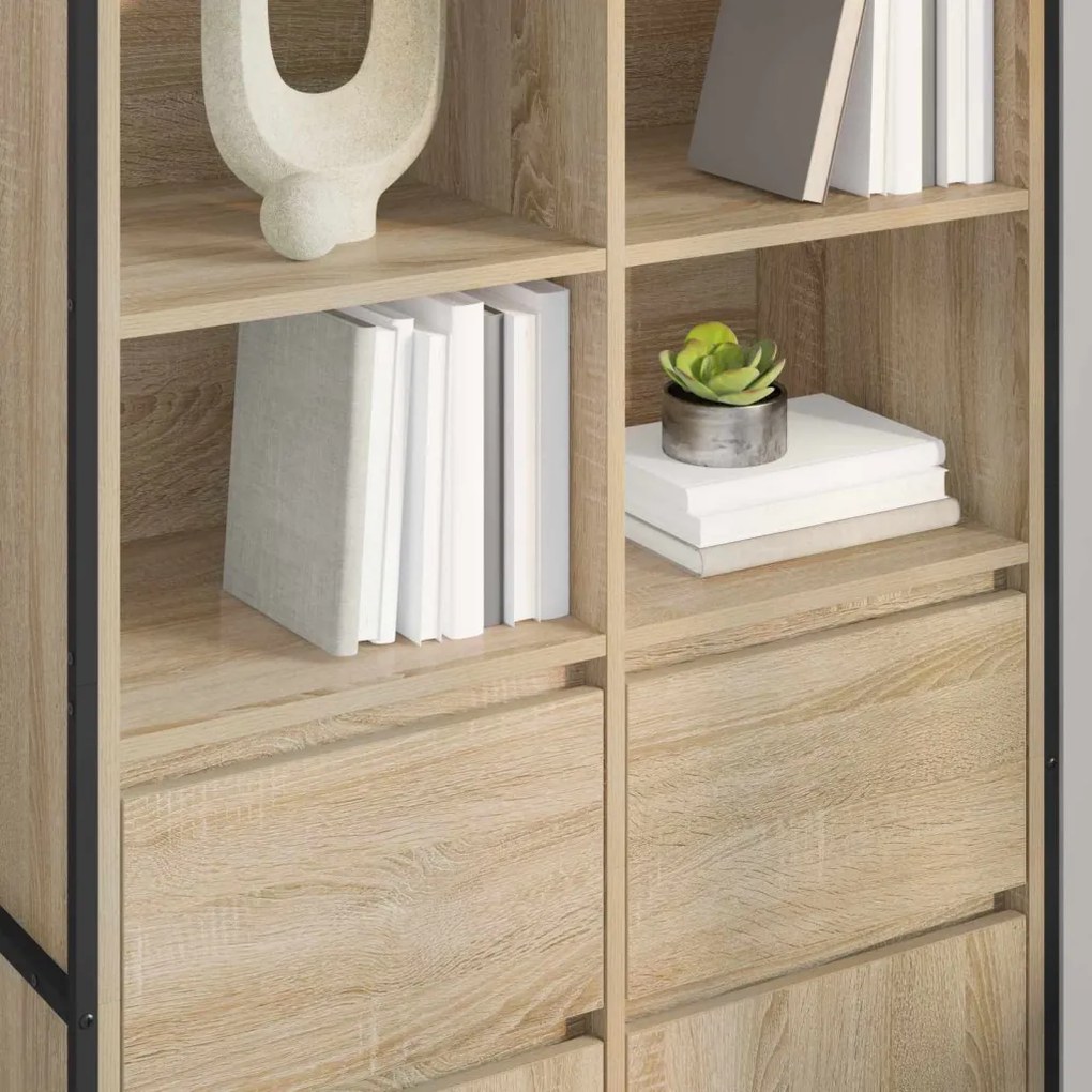 Széf fiókkal 2 pcs Sonoma 81 x 36 x 150.5 cm Faanyag