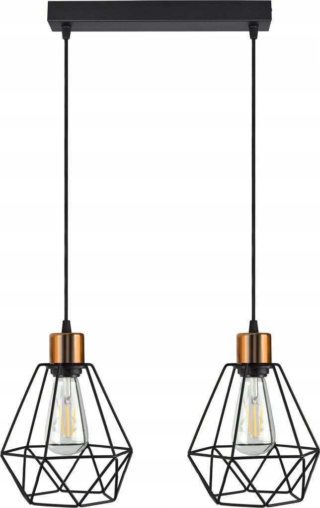 Függő lámpa Csillár Plafon Gyémánt Réz Led