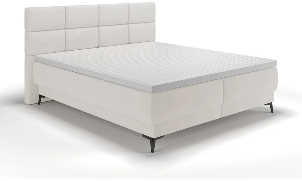 Kontinentális franciaágy 180 cm Riviera 180 (ágyráccsal és matraccal) (tárolóhellyel) (fehér + fekete). 1099642