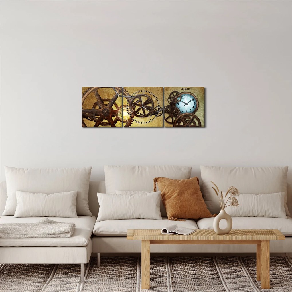 Kép a történelmi óramozgásokról (órával) (90x30 cm)