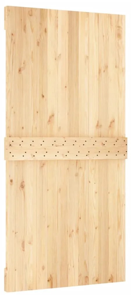tömör fenyőfa tolóajtó fémszerelékszettel 100 x 210 cm