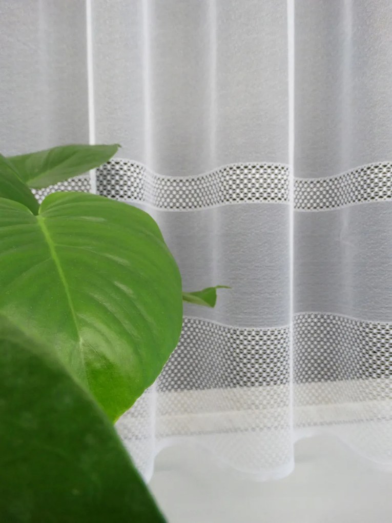 Mg Függöny Áttört 342281 Fehér 400x160cm készre varrt Szalaggal M