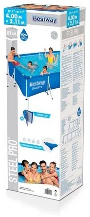 Bestway föld feletti medence Steel Pro, 401 x 211x 81 cm
