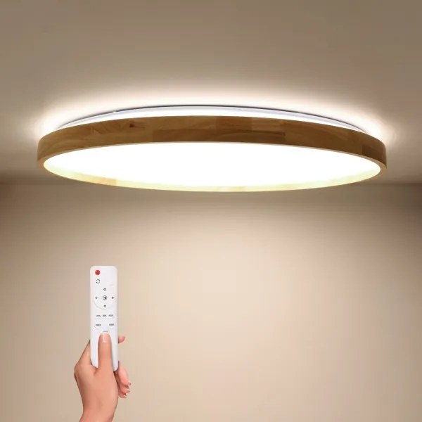 Brilagi - LED dimmelhető lámpatest ALSON LED/72W/230V 3000-6500K, tölgy, Ø 78 cm + távirányító