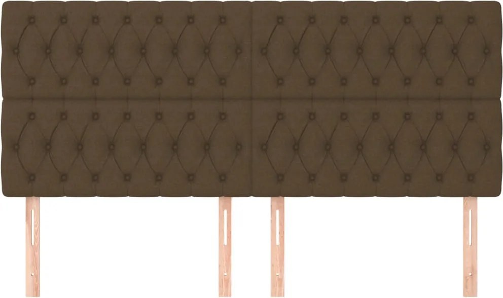 sötétbarna szövet fejtámla 180x7x118/128 cm