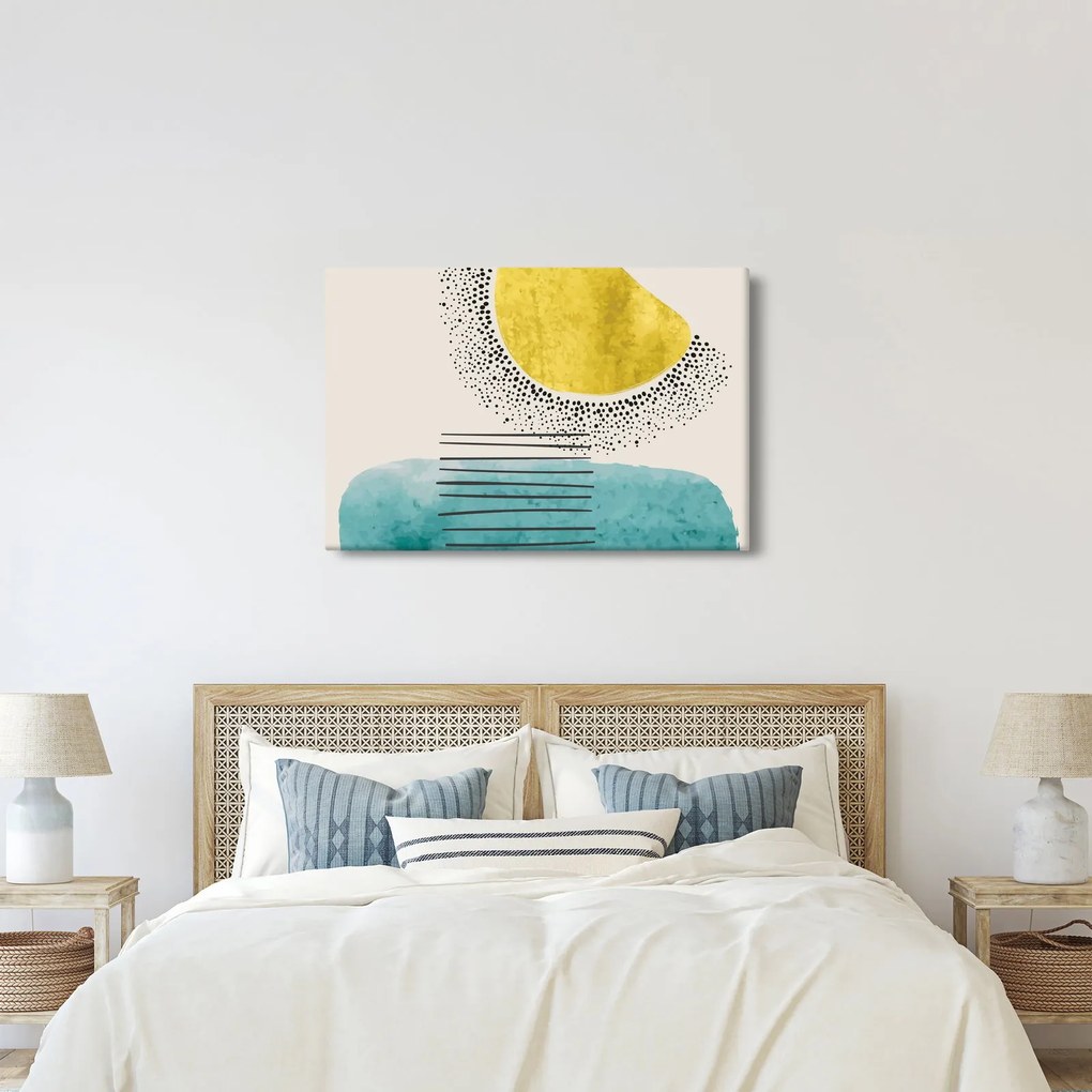 Kép - Absztrakt festmény a strandról N⁰2 (90x60 cm)