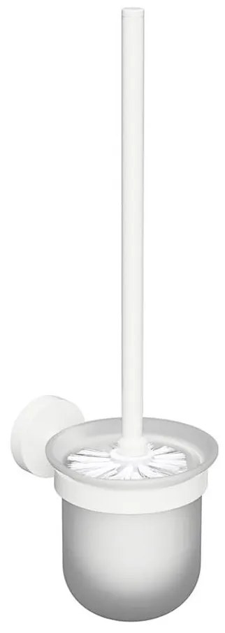 Sapho - Falra szerelhető WC-kefe X-ROUND matt üveg/fehér