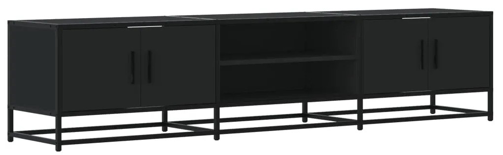 fekete szerelt fa TV-szekrény 180 x 35 x 41 cm