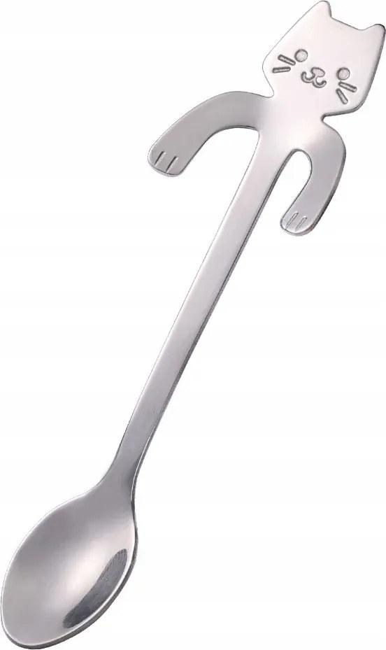 Teáskanál Cica Tea Kávé Desszert Édes Macska Rozsdamentes