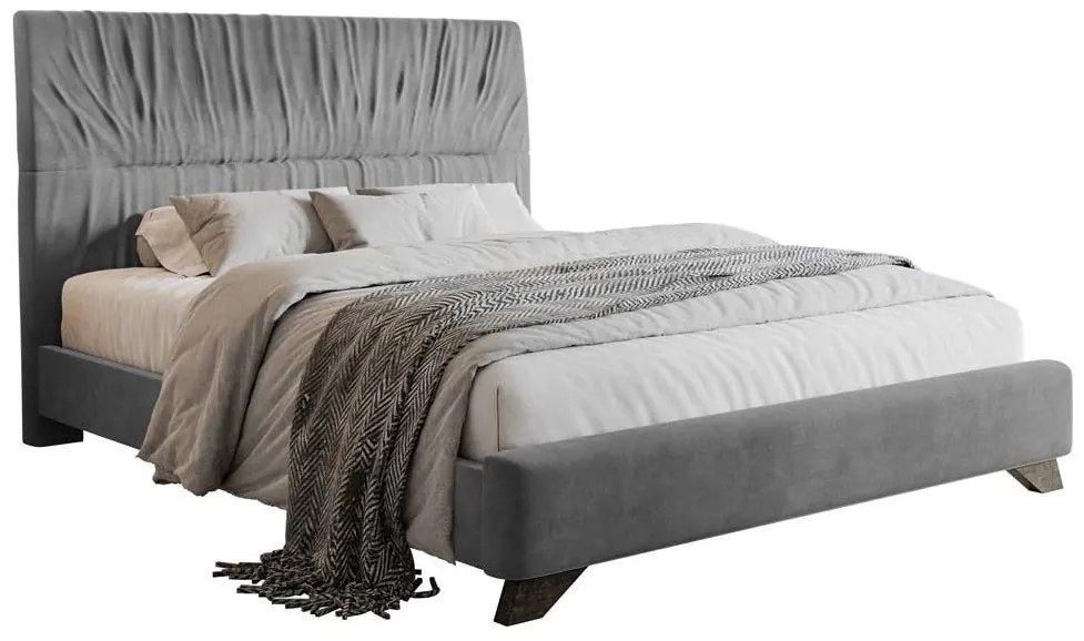 Franciaágy 160 cm Lania 160 (ágyráccsal) (szürke). 1098721