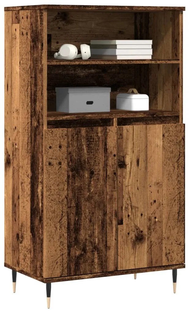 antik fa színű szerelt fa magasszekrény 60 x 36 x 110 cm