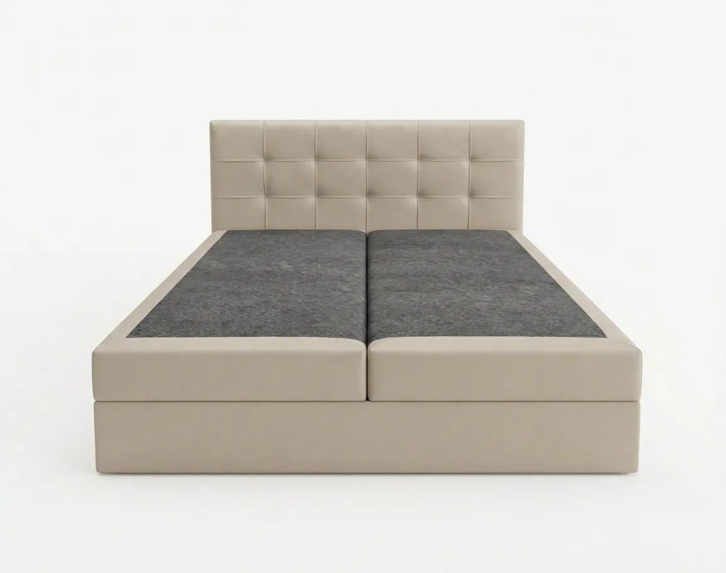Kárpitozott boxspring ágy DIRELIS TRINITY 140x200 cm bézs Matrac: Bonell rugós matrac