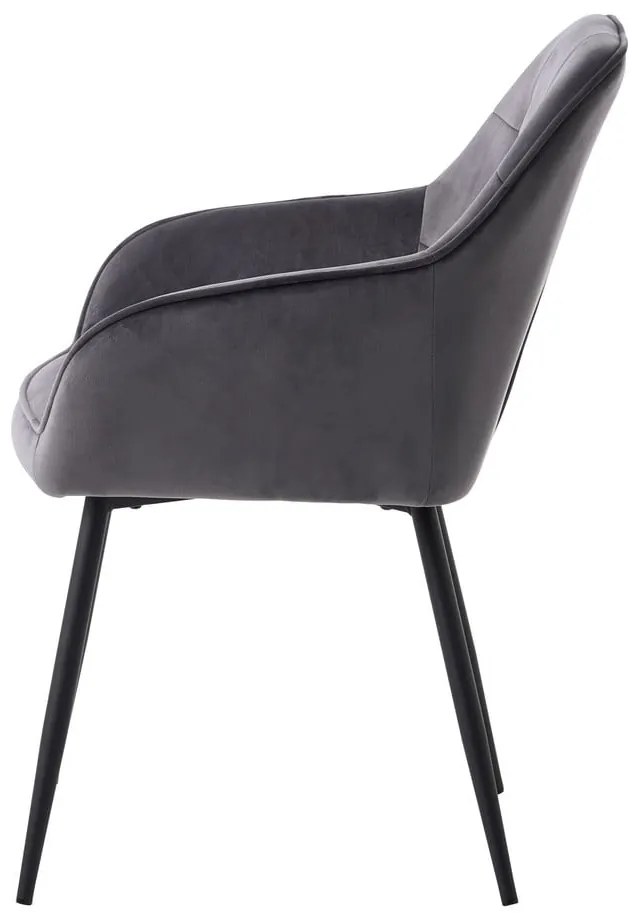 Szürke kárpitozott karfás étkezőfotel szett 2 db-os Nolan Square – Unique Furniture