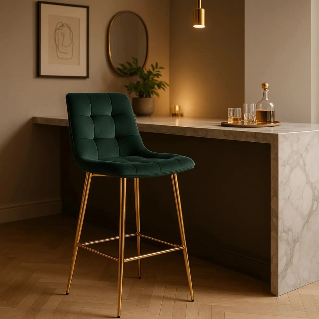 Bárszék zöld bársony, ARIEL