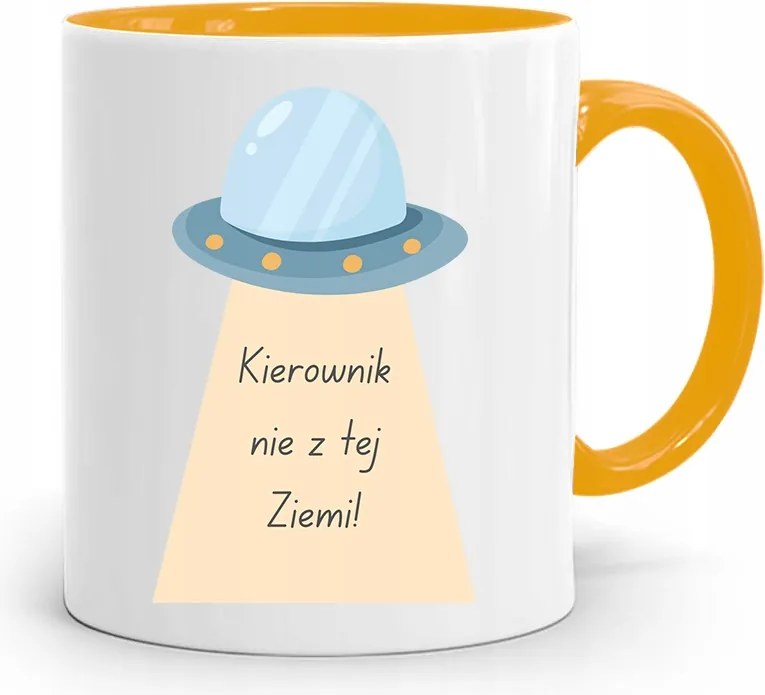 Sárga Menedzser Bögre Nem Ebből A Földből, fényképes nyomattal