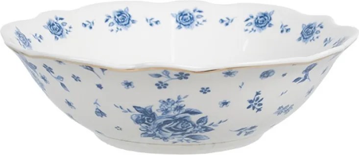 Porcelán leveses tál kék rózsa motívummal Blue Rose Blooming 3