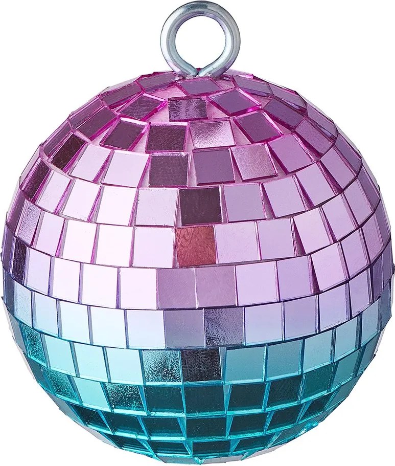 HANG ON akasztható disco gömb 8 cm, lila-türkizkék