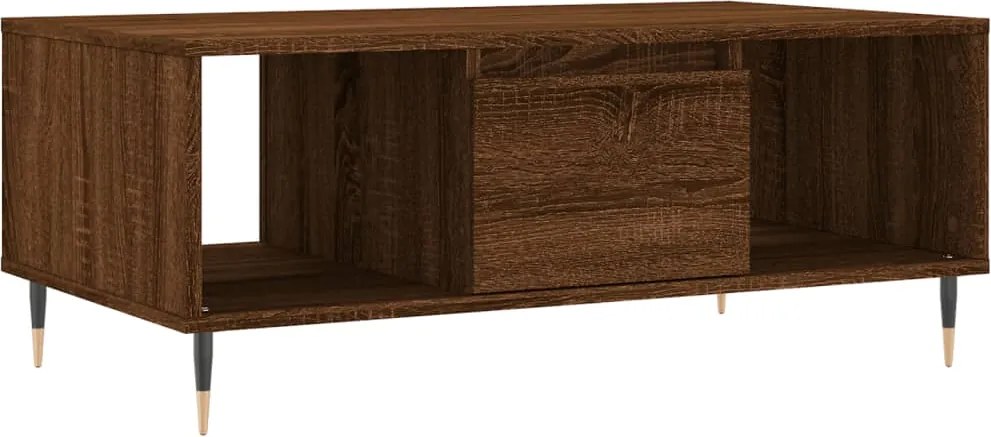 vidaXL barna tölgyszínű szerelt fa dohányzóasztal 90x50x36,5 cm
