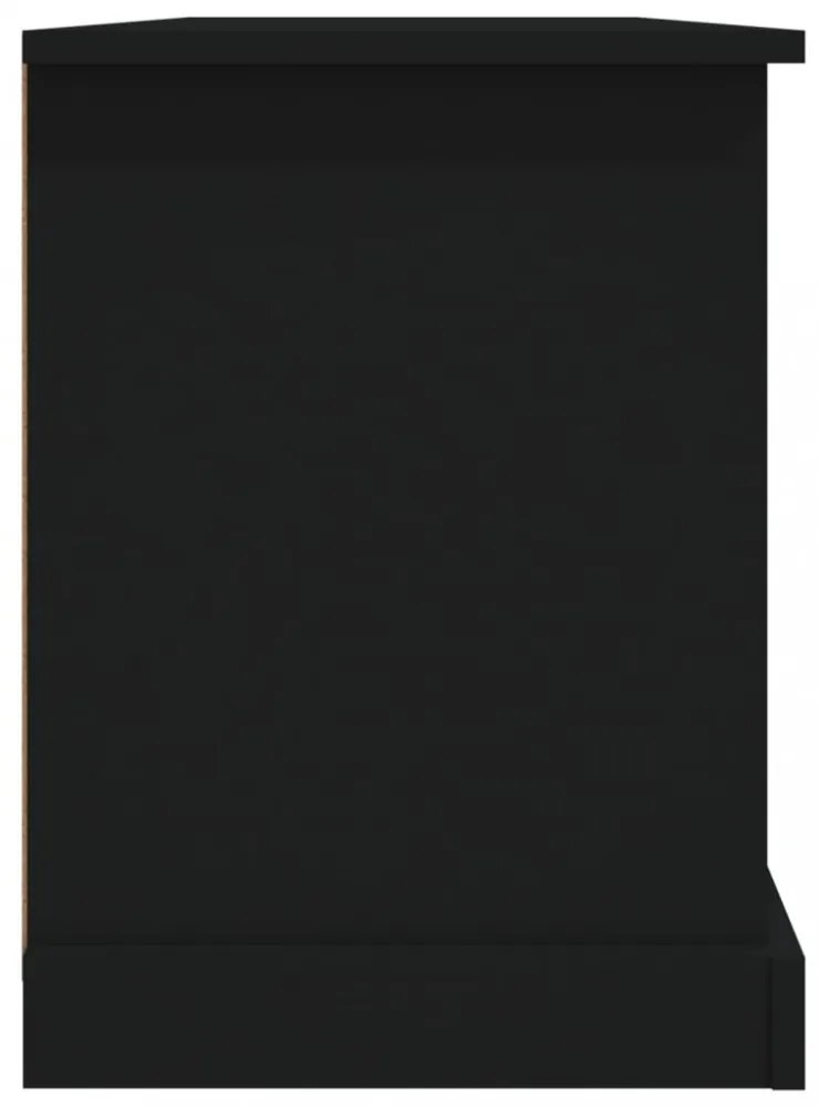 fekete szerelt fa TV-szekrény 99,5x35,5x48 cm