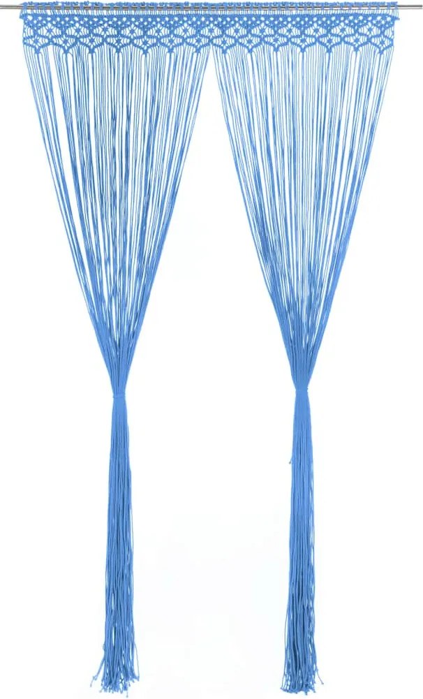 vidaXL kék makramé pamutfüggöny 140 x 240 cm