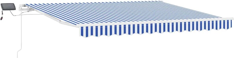 vidaXL Behúzható napellenző Kék és Fehér 350 x 250 cm