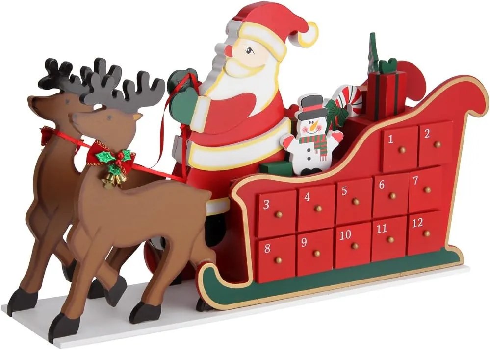 NIKOLAS adventi naptár, 52x31x13cm, színes Spielwerk