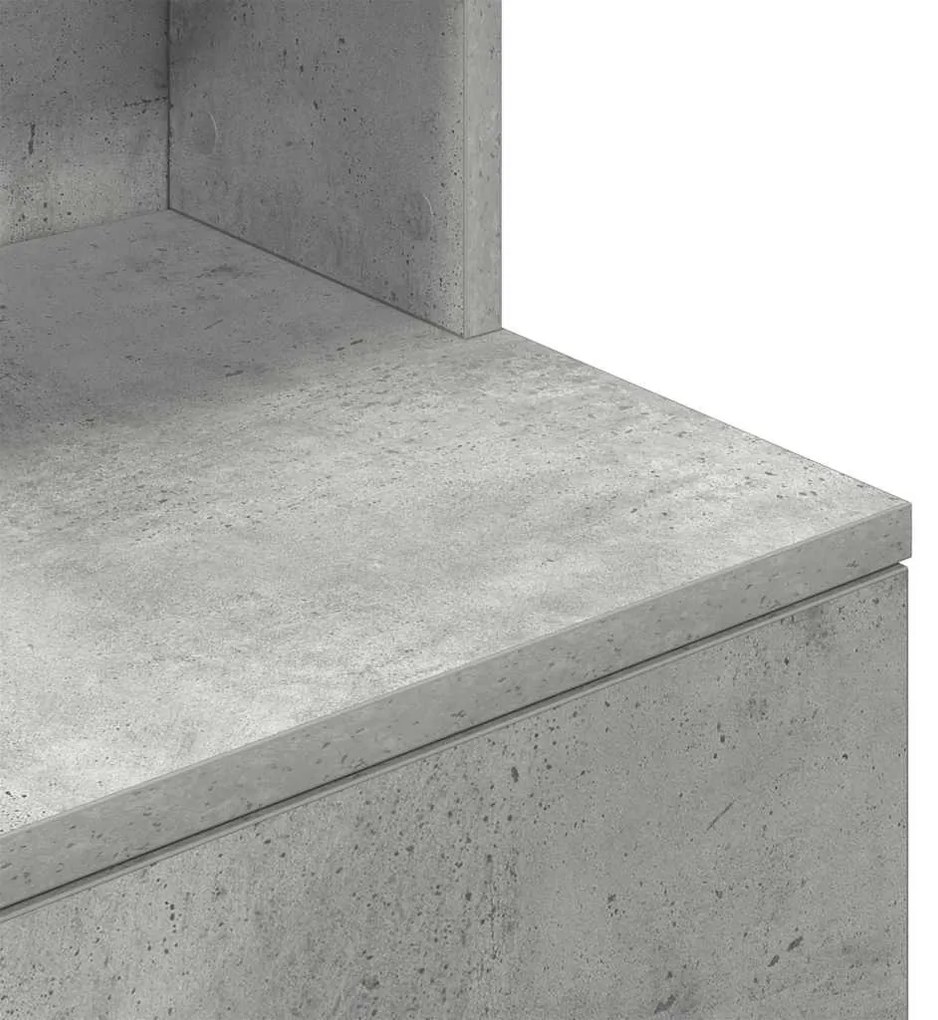 betonszürke szerelt fa éjjeliszekrény 39x35x125 cm