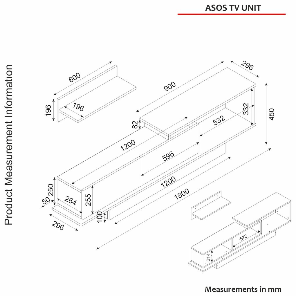 TV szekrény Asos - Fehér