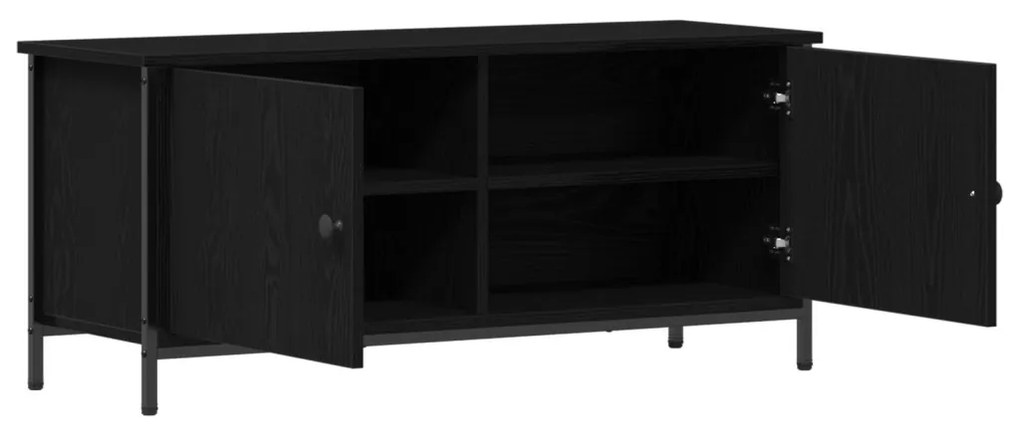 vidaXL TV szekrény Fekete tölgy 100 x 35 x 45 cm Faanyag