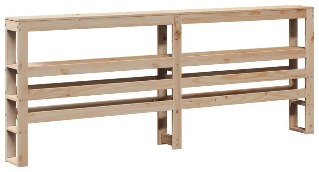 tömör fenyőfa fejtámla polccal 200 cm