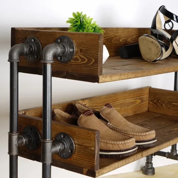 Cipősszekrény BORU 50x90 cm fekete/fenyő