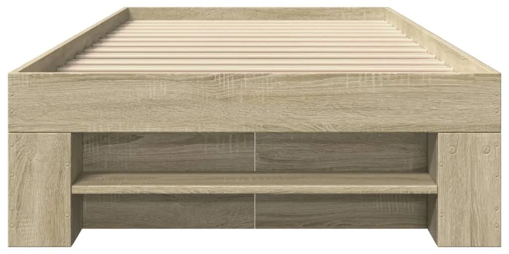 sonoma tölgy színű szerelt fa ágykeret matrac nélkül 90x200 cm