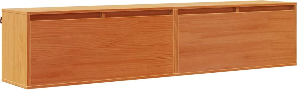 vidaXL Fali Szekrény 2 pcs Faggyú barna 80 x 30 x 35 cm Tömör fenyőfa
