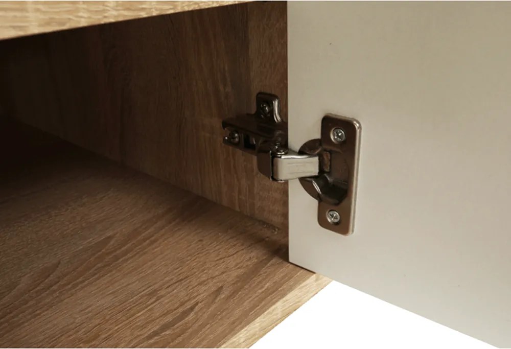 Sarok számítógépasztal, sonoma tölgyfa/fehér, MAURUS NEW MA11