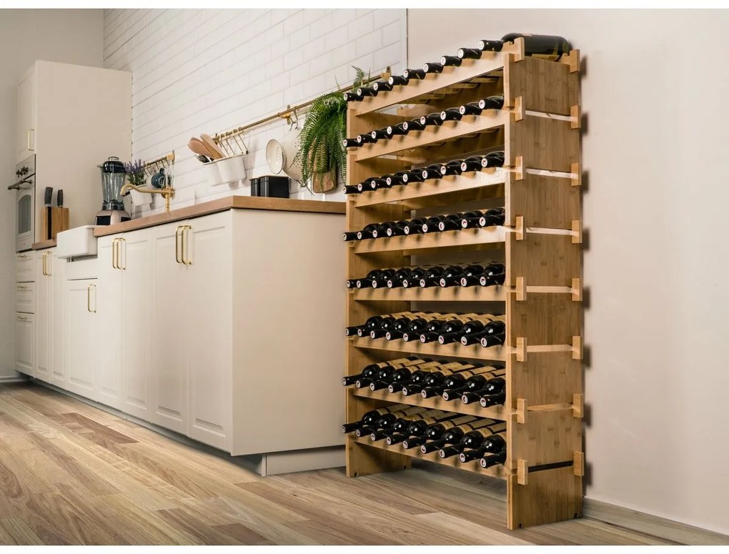 G21 Bambusz borosállvány, 72 palack, L