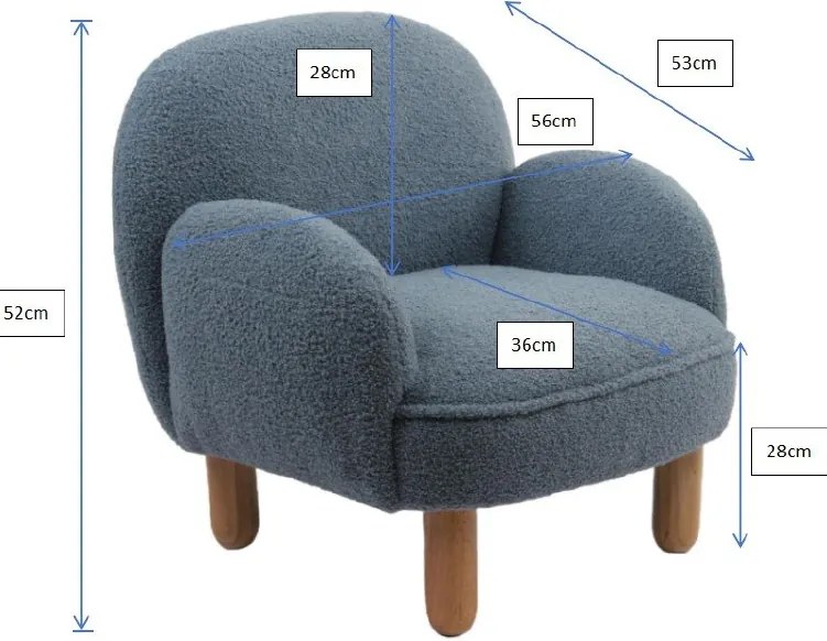 Bézs buklé gyerek fotel Rocky – Vipack