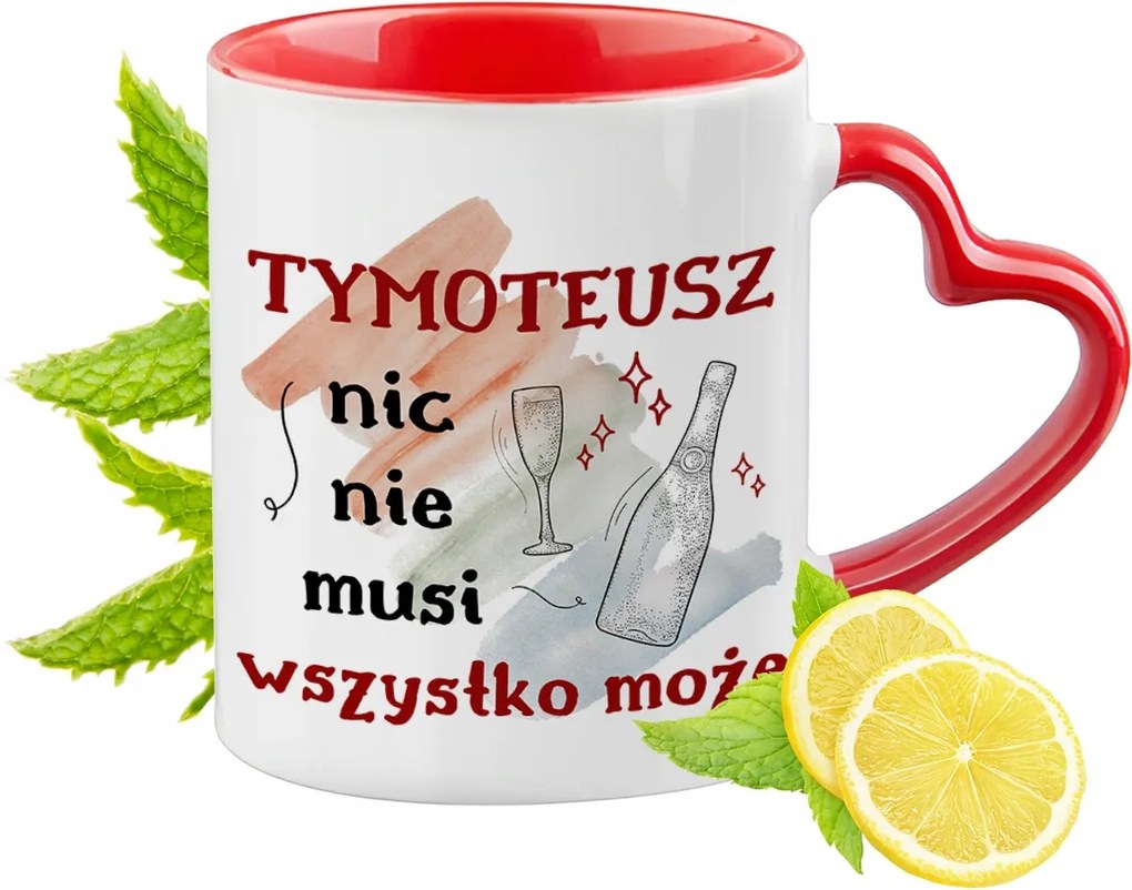 Timóteusnak Piros bögre szív alakú füllel Ajándék