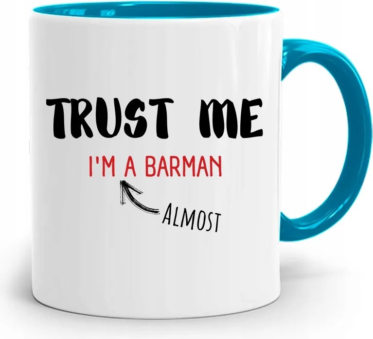 Kék Bögre Csaposnak Trust Me Ajándék fényképes nyomattal