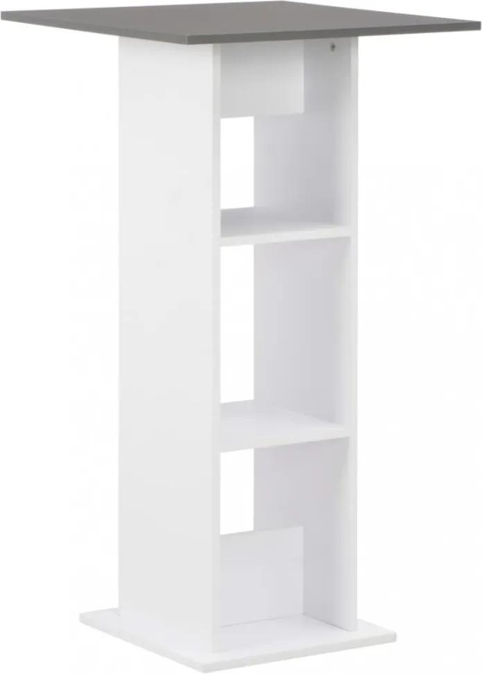 Fehér és antracitszürke bárasztal 60 x 60 x 110 cm