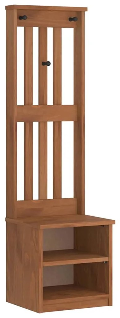 SANDNES tömör fenyőfa előszobafa 45x40x159,5 cm