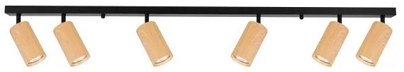Brilagi - Spotlámpa SELE 6xGU10/30W/230V fekete/tölgy dekor
